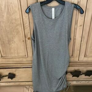 Lululemon tank dress w/gather tie Sz 12  Heather gray NWOT